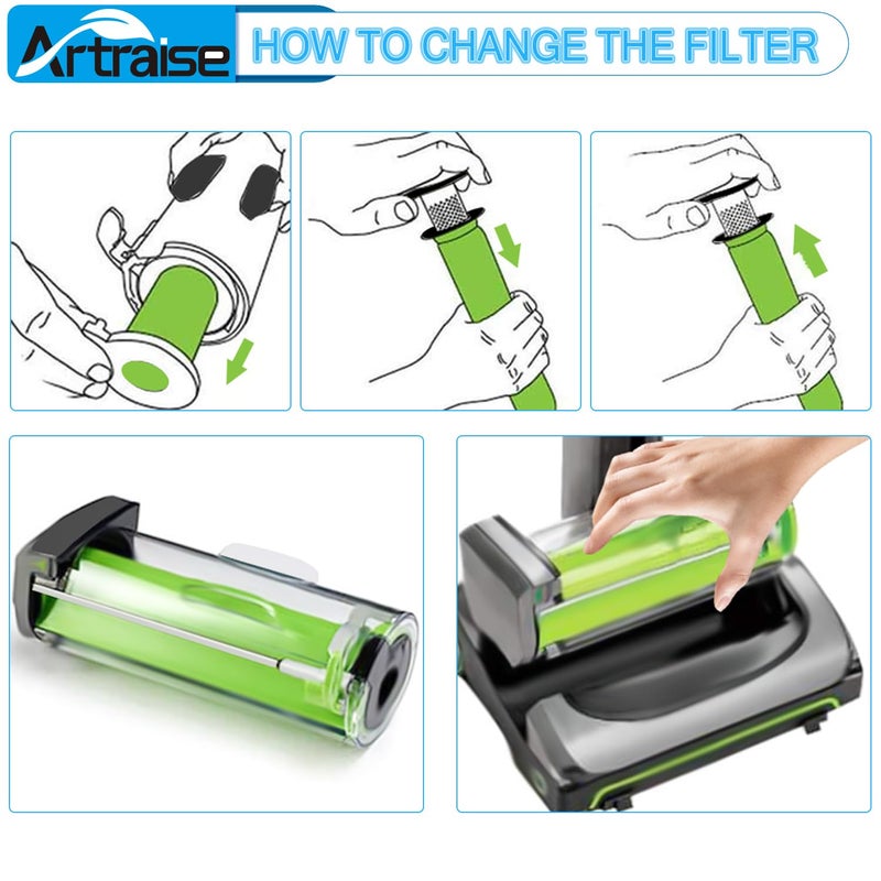 Artraise Air Ram Filter Replacement for Bissell AirRam 1984 Cordless Vacuum Parts Filter 2144 21448 19841 19844, AirRAM for Gtech Mk2 K9 Filters Cordless Vacuum Cleaner, part#1611215 (4 Pack Filters) - Image 5